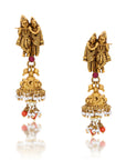 Radha Krishna Charms Gold Earrings