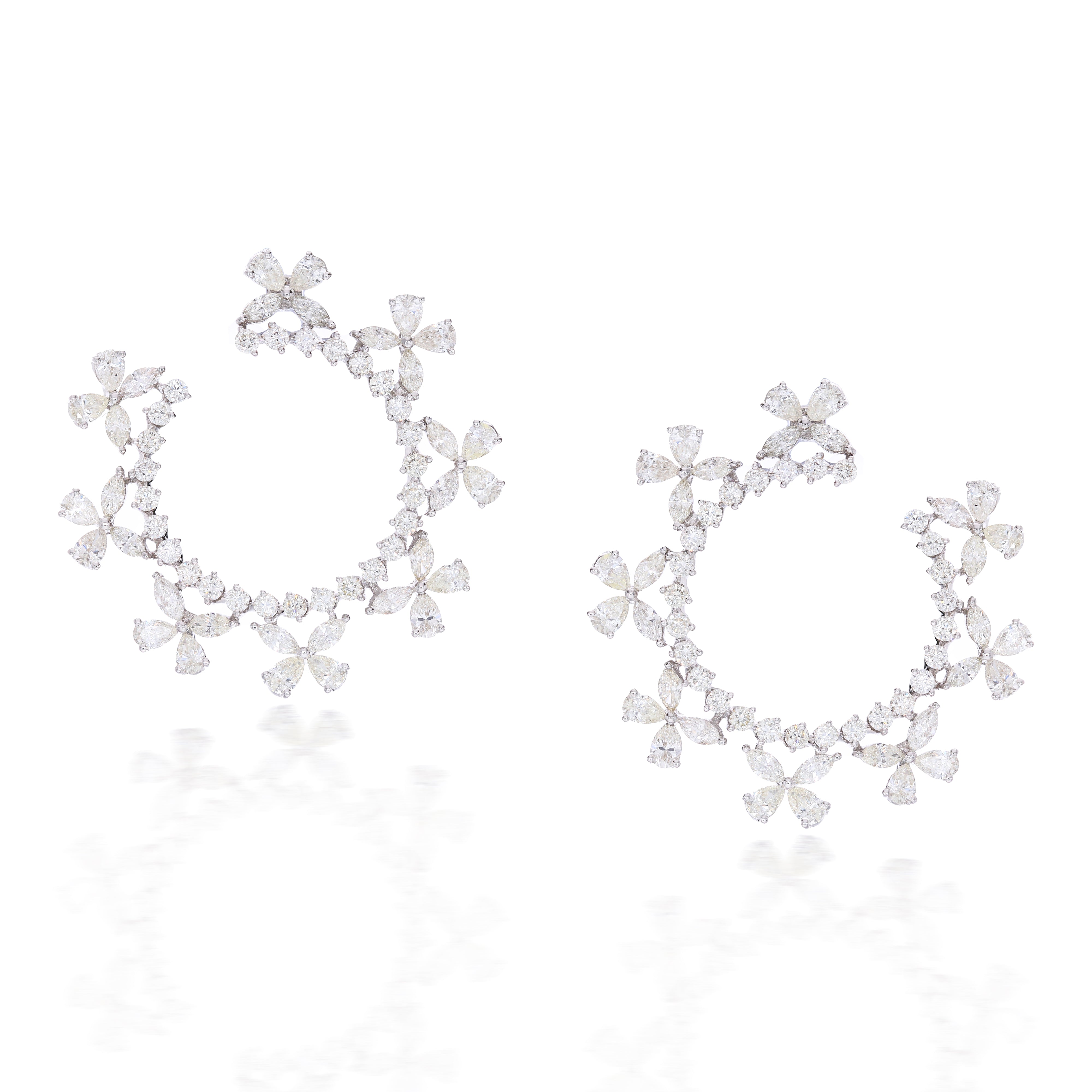 Floral Frost Diamond Earrings