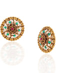 Floral Antique Gold Studs