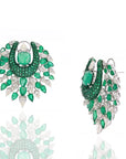 Emerald Feathered Luxe Diamond Earrings