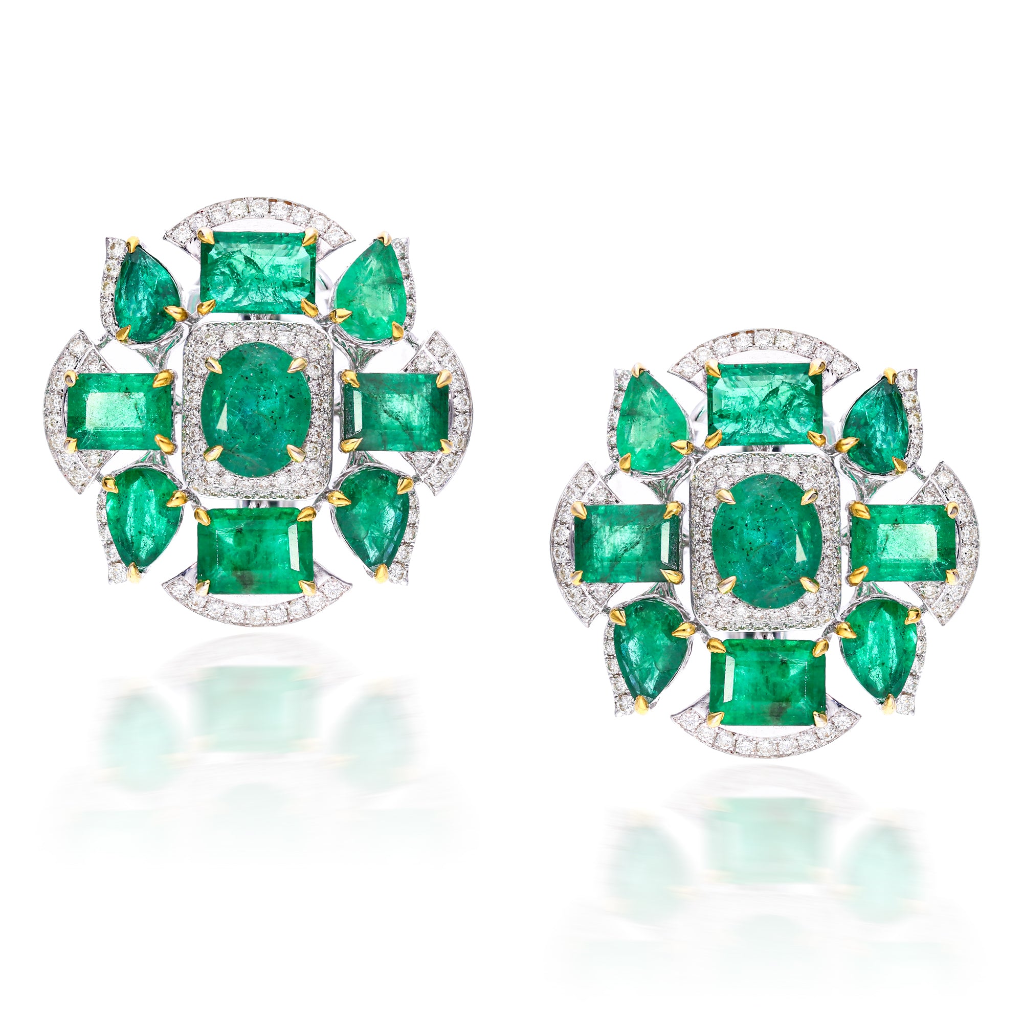 Gleaming Green Diamond Studs