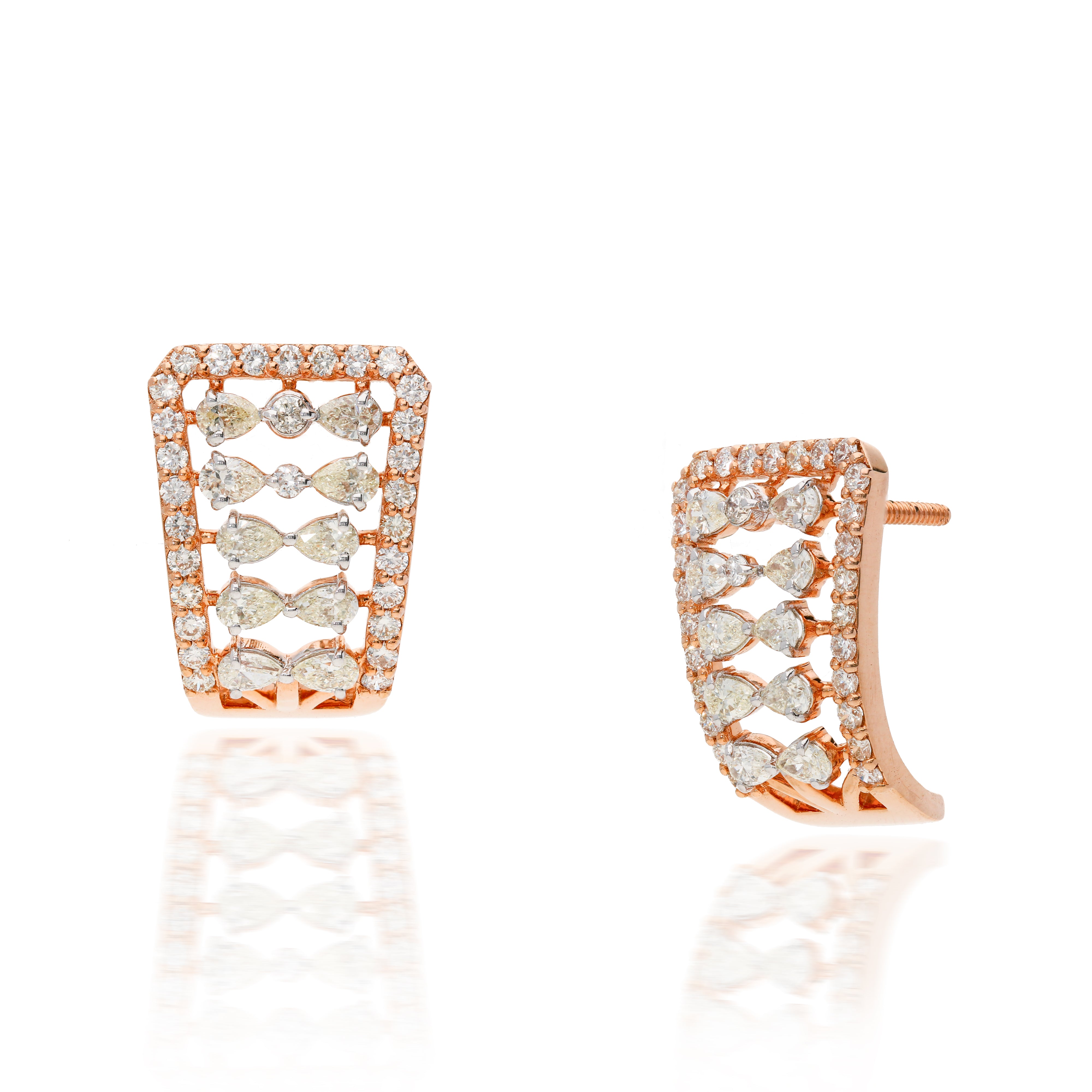 Pear Mirage Diamond Studs