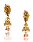 Radha Krishna Charms Gold Earrings
