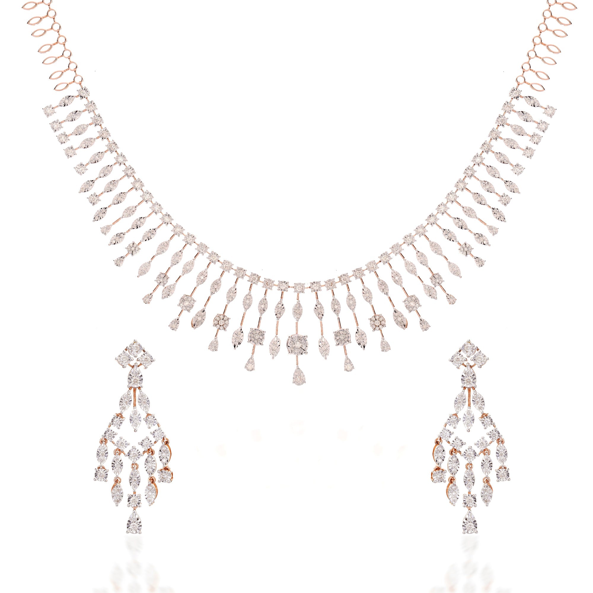 Artistic Design Diamond Necklace Set