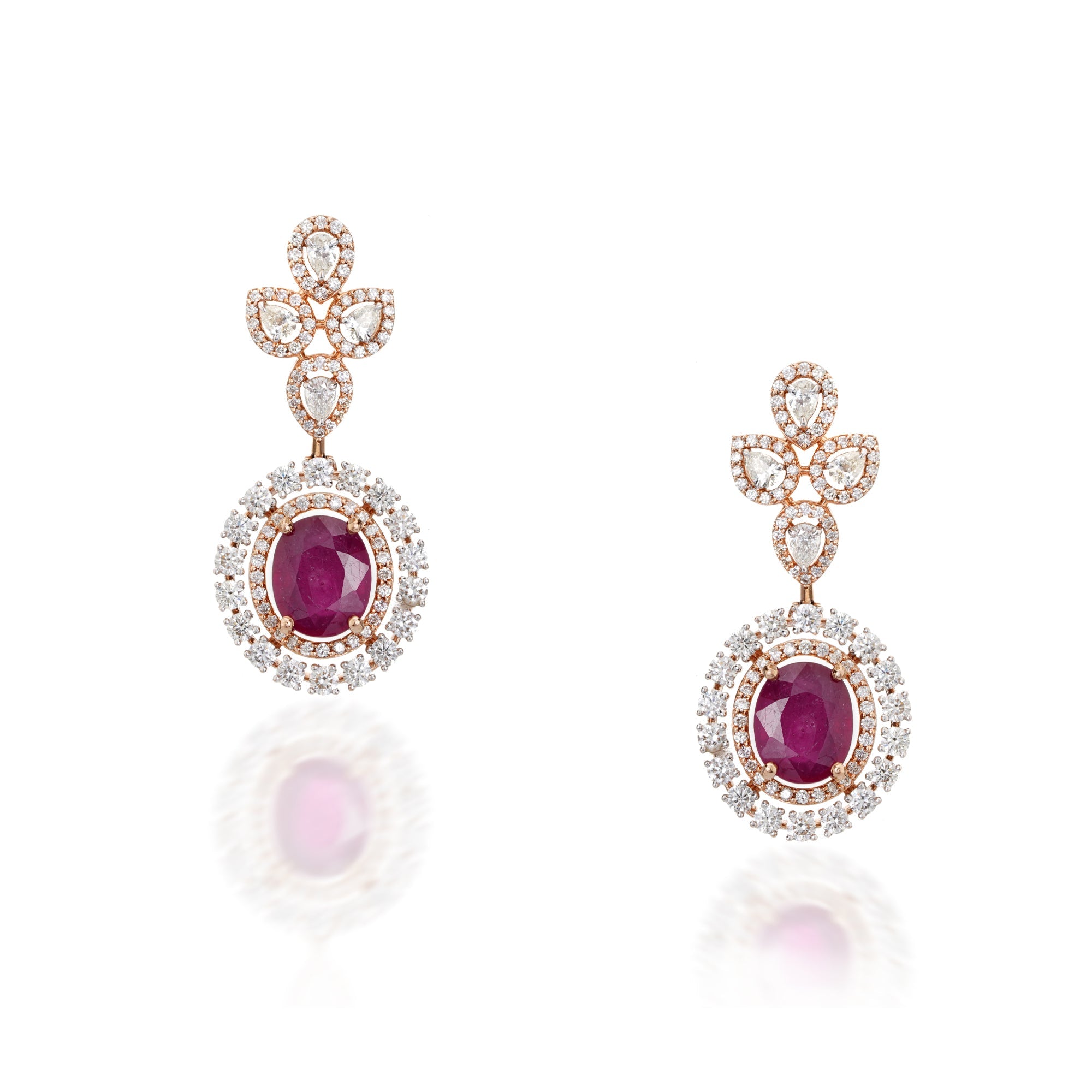 Charming Ruby Diamond Necklace Set