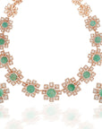 Elegant Green Diamond Necklace Set