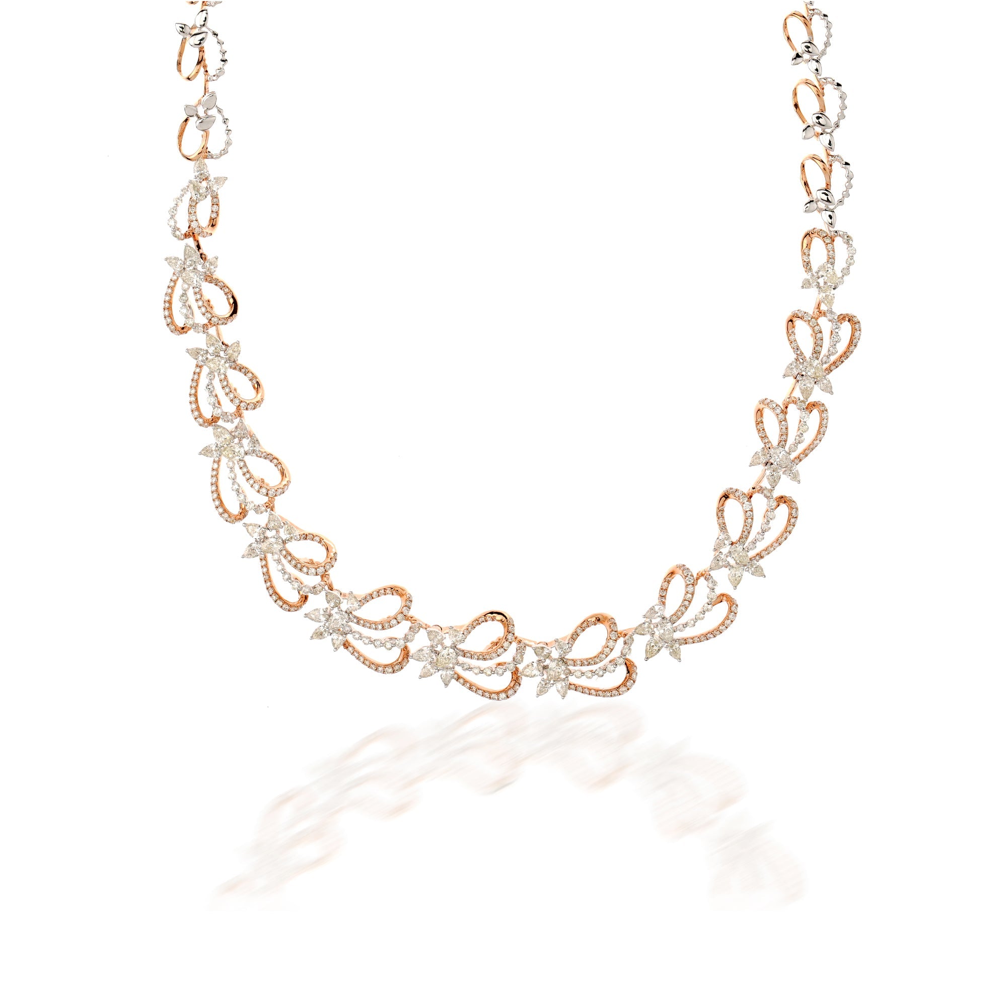 Elegant Heart Diamond Necklace Set