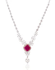 Ruby and Pearl Diamond Necklace Set
