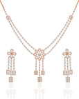 Stunning Floral Diamond Necklace Set